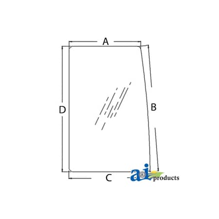 Glass, Door, Rear, Upper - Sliding - If Front Latch Lower Than Rear Latch 37 X23 X2